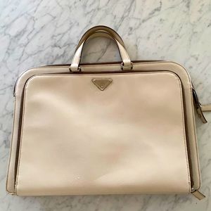 COPY - Prada Portfolio winter white leather very good condition!